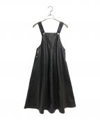 JILL STUARTジルスチュアート）の古着「フェイクレザーサロペット」｜ブラック