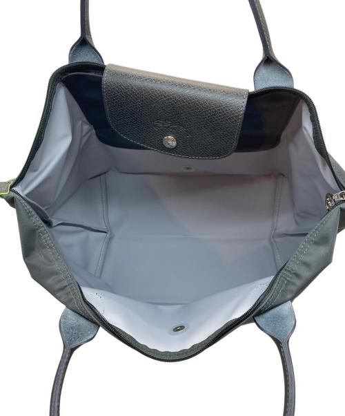 LONGCHAMP（ロンシャン）LONGCHAMP (ロンシャン) ル プリアージュR グリーン M トップハンドルバッグ グラファイト - リサイクルキャンバス グレーの古着・服飾アイテム