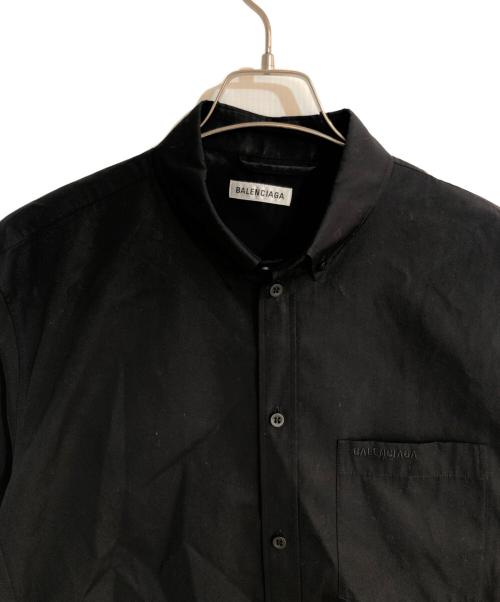 BALENCIAGA（バレンシアガ）BALENCIAGA (バレンシアガ) ロゴ刺繍シャツ ブラック サイズ:36の古着・服飾アイテム