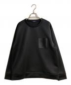 BLACK LABEL CRESTBRIDGEブラックレーベル クレストブリッジ）の古着「シャドーチェックパッチポケットスウェットシャツ」｜ブラック