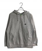 HUFハフ）の古着「BAR LOGO HALF ZIP HOODIE/バーロゴハーフジップフーディ」｜グレー
