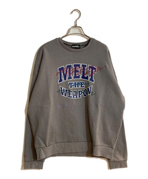 genzai（ゲンザイ）genzai (ゲンザイ) ペイントクルーネックスウェット グレー サイズ:Ｌの古着・服飾アイテム