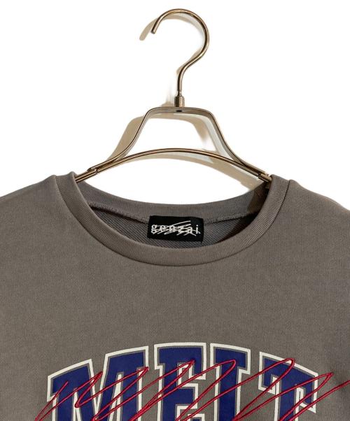 genzai（ゲンザイ）genzai (ゲンザイ) ペイントクルーネックスウェット グレー サイズ:Ｌの古着・服飾アイテム