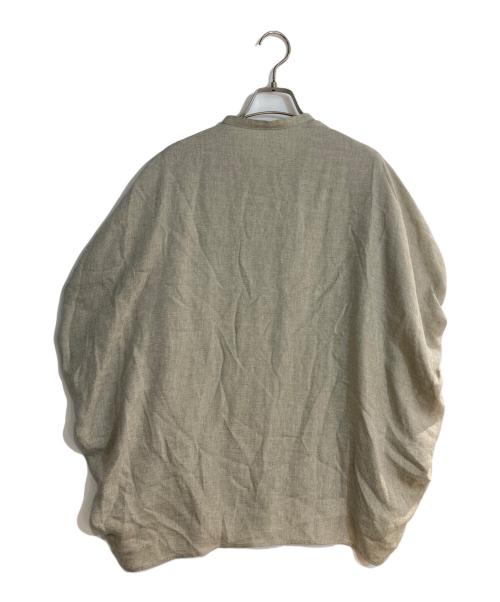 BEARDSLEY（ビアズリー）BEARDSLEY (ビアズリー) 麻調合繊ボリュームブラウス グレー サイズ:Fの古着・服飾アイテム