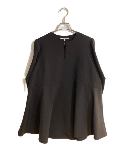 CADUNE（カデュネ）CADUNE (カデュネ) 5分袖裾フレアブラウス ブラック サイズ:38の古着・服飾アイテム