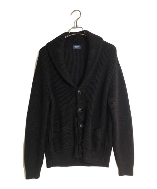 Drumohr（ドルモア）Drumohr (ドルモア) ショールカラーメルノウールニットカーディガン ブラック サイズ:Ｌの古着・服飾アイテム