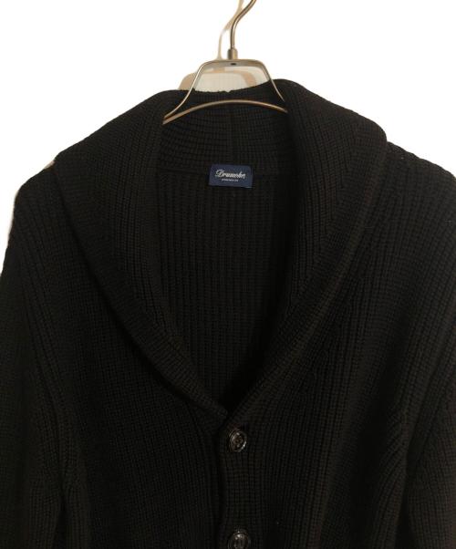 Drumohr（ドルモア）Drumohr (ドルモア) ショールカラーメルノウールニットカーディガン ブラック サイズ:Ｌの古着・服飾アイテム