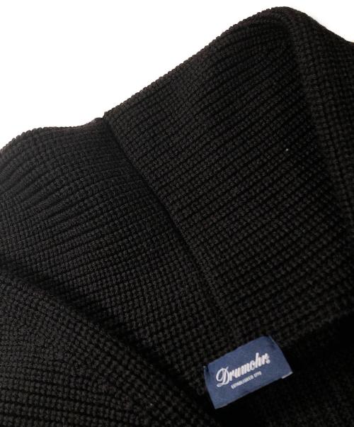 Drumohr（ドルモア）Drumohr (ドルモア) ショールカラーメルノウールニットカーディガン ブラック サイズ:Ｌの古着・服飾アイテム