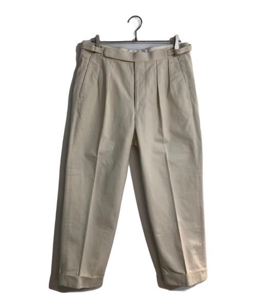 BRITISH MADE（ブリティッシュメイド）british made (ブリティッシュメイド) 2プリーツオフィサーパンツ アイボリー サイズ:Lの古着・服飾アイテム