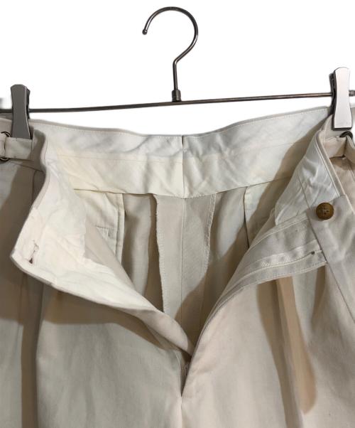 BRITISH MADE（ブリティッシュメイド）british made (ブリティッシュメイド) 2プリーツオフィサーパンツ アイボリー サイズ:Lの古着・服飾アイテム
