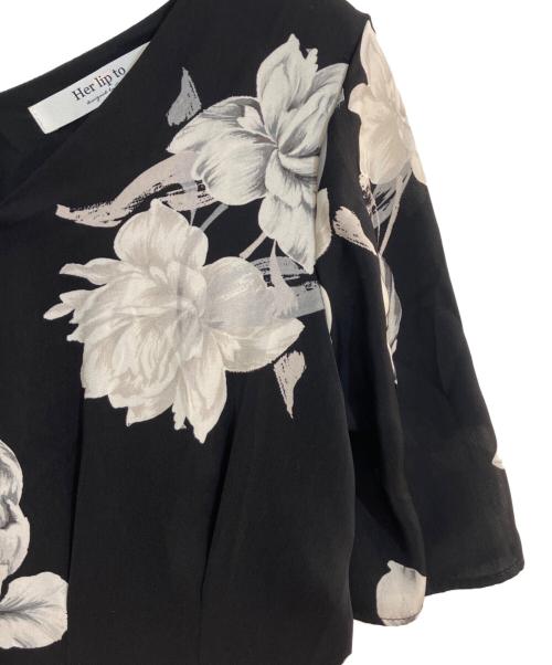 HER LIP TO（ハーリップトゥ）HER LIP TO (ハーリップトゥ) Monochrome Peony Satin Dress ブラック サイズ:Sの古着・服飾アイテム