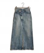 DOUBLE STANDARDダブルスタンダード）の古着「スリットデニムスカート」｜インディゴ