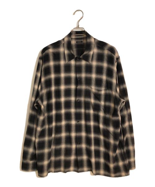 COMOLI（コモリ）COMOLI (コモリ) レーヨンチェック オープンカラーシャツ ブラック サイズ:3 未使用品の古着・服飾アイテム
