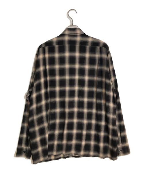 COMOLI（コモリ）COMOLI (コモリ) レーヨンチェック オープンカラーシャツ ブラック サイズ:3 未使用品の古着・服飾アイテム