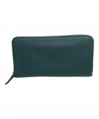 PRADAプラダ）の古着「ラウンドファスナーサフィアーノウォレット」｜グリーン