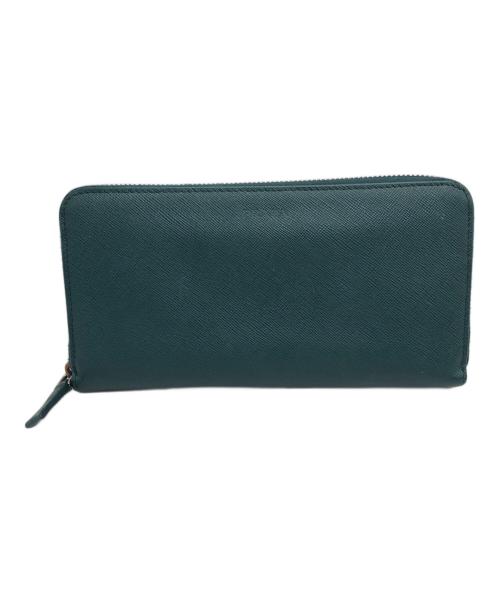 PRADA（プラダ）PRADA (プラダ) ラウンドファスナーサフィアーノウォレット グリーンの古着・服飾アイテム