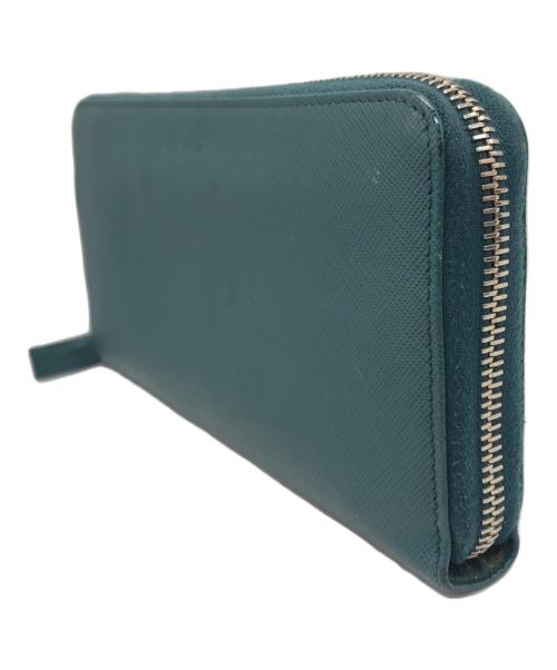 PRADA（プラダ）PRADA (プラダ) ラウンドファスナーサフィアーノウォレット グリーンの古着・服飾アイテム