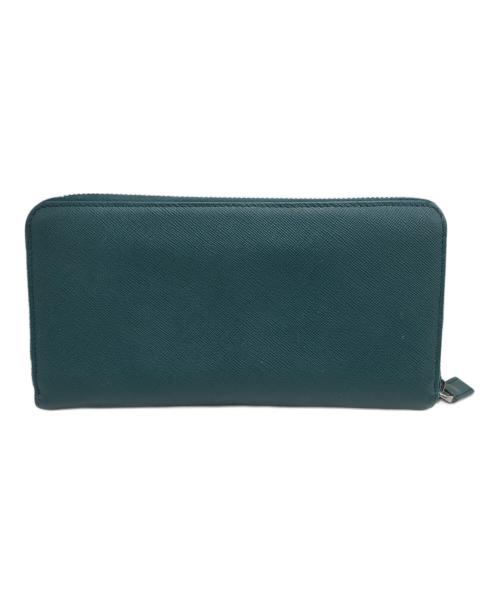 PRADA（プラダ）PRADA (プラダ) ラウンドファスナーサフィアーノウォレット グリーンの古着・服飾アイテム