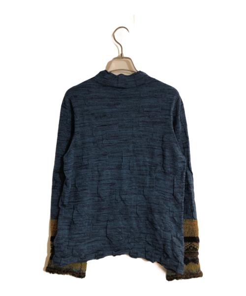 M.&KYOKO（エムアンドキョウコ）M.&KYOKO (エムアンドキョウコ) コラージュスリーブハイネックニット ブルー サイズ:FREEの古着・服飾アイテム