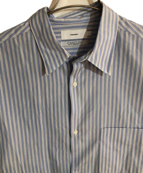 Graphpaper（グラフペーパー）Graphpaper (グラフペーパー) CANCLINI L/S Oversized Regular Collar Shirt スカイブルー サイズ:1の古着・服飾アイテム