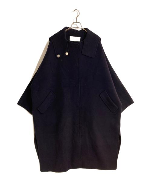 LE CIEL BLEU（ルシェルブルー）LE CIEL BLEU (ルシェルブルー) Hooded Over Coat/フーデットオーバーコート ネイビー サイズ:36の古着・服飾アイテム