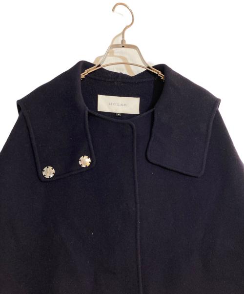 LE CIEL BLEU（ルシェルブルー）LE CIEL BLEU (ルシェルブルー) Hooded Over Coat/フーデットオーバーコート ネイビー サイズ:36の古着・服飾アイテム