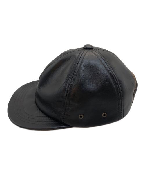 Mr.FATMAN（ミスターファットマン）Mr.FATMAN (ミスターファットマン) レザーベースボールキャップ ブラックの古着・服飾アイテム