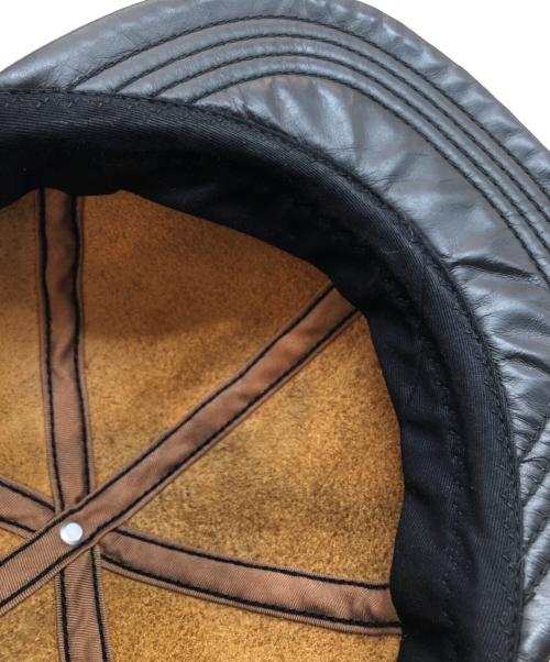 Mr.FATMAN（ミスターファットマン）Mr.FATMAN (ミスターファットマン) レザーベースボールキャップ ブラックの古着・服飾アイテム