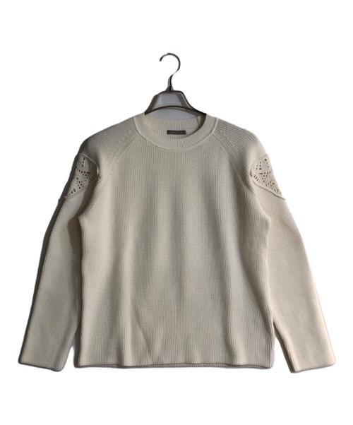 theory luxe（セオリーリュクス）theory luxe (セオリーリュクス) TYLON BONDS ショルダーレースニット アイボリー サイズ:Lの古着・服飾アイテム