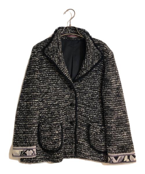 LEONARD（レオナール）LEONARD (レオナール) ツイードジャケット ブラック サイズ:XLの古着・服飾アイテム