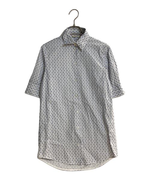 CELINE（セリーヌ）CELINE (セリーヌ) フロッキードットシャツ ブルー サイズ:34の古着・服飾アイテム