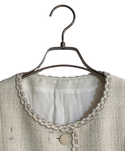 ANAYI（アナイ）ANAYI (アナイ) ラメスラブツイードジレワンピース ホワイト サイズ:38の古着・服飾アイテム