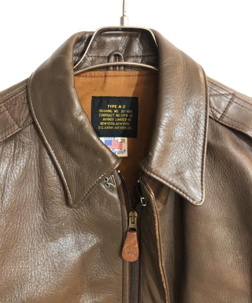AVIREX（アヴィレックス）AVIREX (アヴィレックス) A-2フライトレザージャケット ブラウン サイズ:38の古着・服飾アイテム