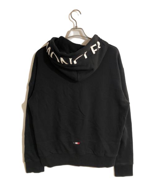 MONCLER（モンクレール）MONCLER (モンクレール) フードロゴ刺繍ハーフジップパーカー ブラック サイズ:Ｌの古着・服飾アイテム