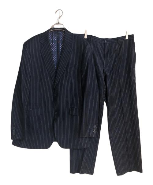 ETRO（エトロ）ETRO (エトロ) 総柄ライニングストライプウールセットアップスーツ ネイビー サイズ:52の古着・服飾アイテム