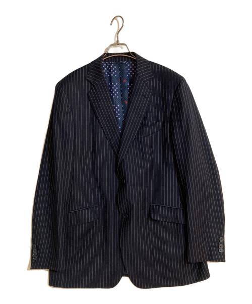 ETRO（エトロ）ETRO (エトロ) 総柄ライニングストライプウールセットアップスーツ ネイビー サイズ:52の古着・服飾アイテム