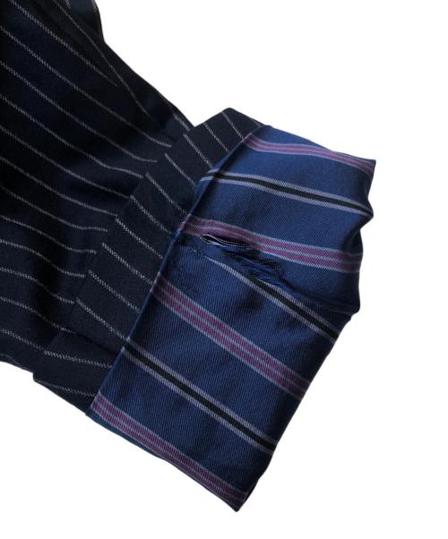 ETRO（エトロ）ETRO (エトロ) 総柄ライニングストライプウールセットアップスーツ ネイビー サイズ:52の古着・服飾アイテム