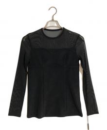 DOUBLE STANDARD（ダブルスタンダード）の古着「コルセットニットシアーカットソー」｜ブラック