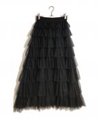 DOUBLE STANDARDダブルスタンダード）の古着「チュールティアードスカート」｜ブラック