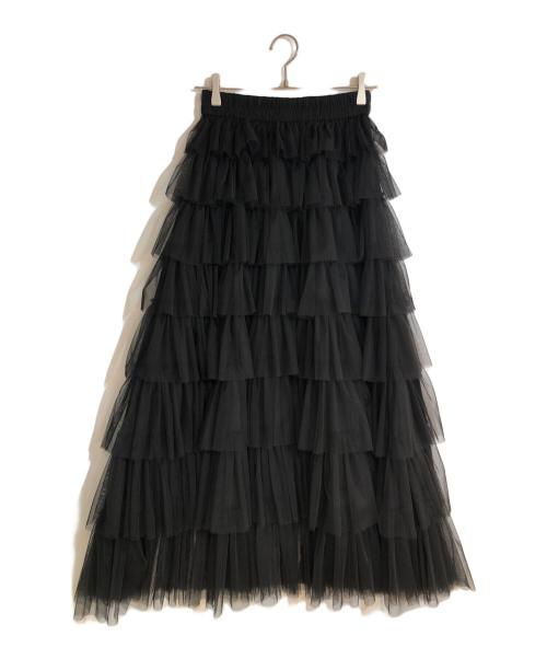 DOUBLE STANDARD（ダブルスタンダード）DOUBLE STANDARD (ダブルスタンダード) チュールティアードスカート ブラック サイズ:FREE 未使用品の古着・服飾アイテム