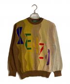 KENZO GOLFケンゾー ゴルフ）の古着「クルーネック腕刺繍ロゴニット」｜ブラウン