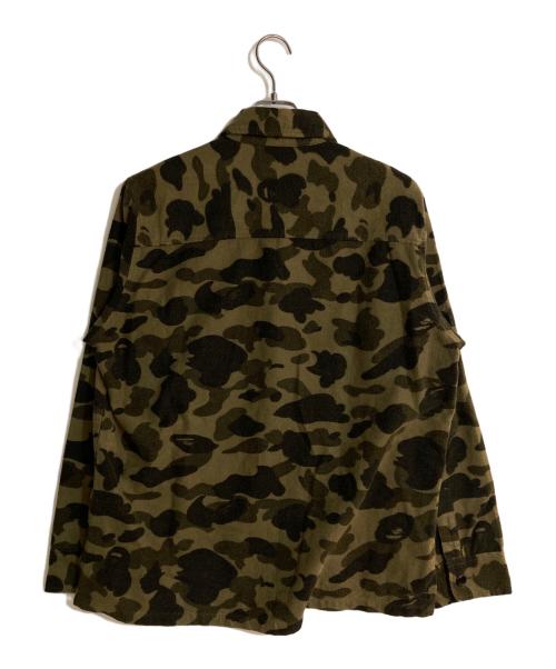 A BATHING APE（ア ベイシング エイプ）A BATHING APE (ア ベイシング エイプ) 1st カモフランネルシャツ グリーン サイズ:Ｌの古着・服飾アイテム