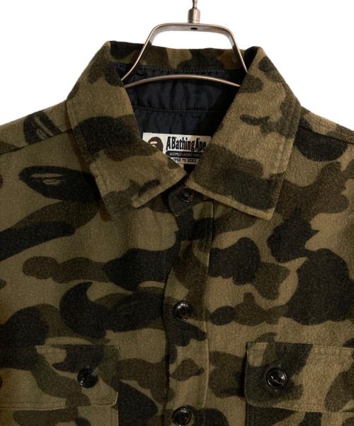 A BATHING APE（ア ベイシング エイプ）A BATHING APE (ア ベイシング エイプ) 1st カモフランネルシャツ グリーン サイズ:Ｌの古着・服飾アイテム