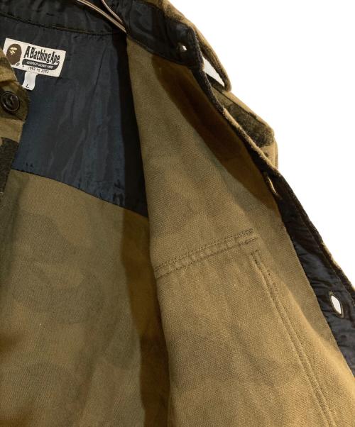 A BATHING APE（ア ベイシング エイプ）A BATHING APE (ア ベイシング エイプ) 1st カモフランネルシャツ グリーン サイズ:Ｌの古着・服飾アイテム