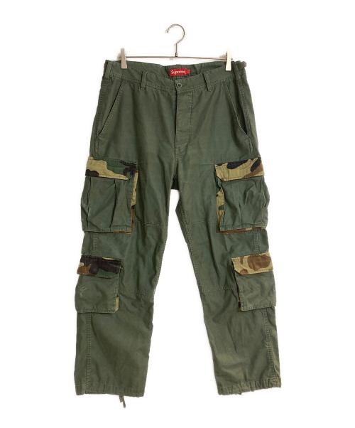 SUPREME（シュプリーム）Supreme (シュプリーム) 切替カーゴパンツ グリーン サイズ:81cm (W32)の古着・服飾アイテム