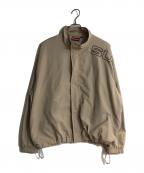 SUPREMEシュプリーム）の古着「Spellout Embroidered Track Jacket／スペルアウト エンブロイダリー トラック ジャケット」｜ベージュ