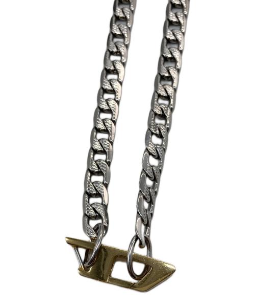 DIESEL（ディーゼル）DIESEL (ディーゼル) Dロゴステンレススチール チェーン ネックレス シルバーの古着・服飾アイテム