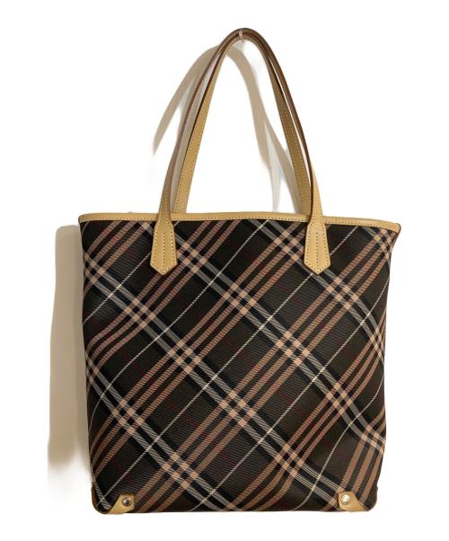 BURBERRY BLUE LABEL（バーバリーロンドンブルーレーベル）BURBERRY BLUE LABEL (バーバリーロンドンブルーレーベル) ノバチェック柄トートバッグ ブラウンの古着・服飾アイテム