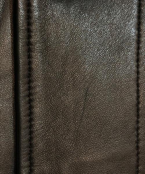 BURBERRY LONDON（バーバリーロンドン）BURBERRY LONDON (バーバリーロンドン) ノバチェックライニングラムレザーコート ブラック サイズ:Lの古着・服飾アイテム