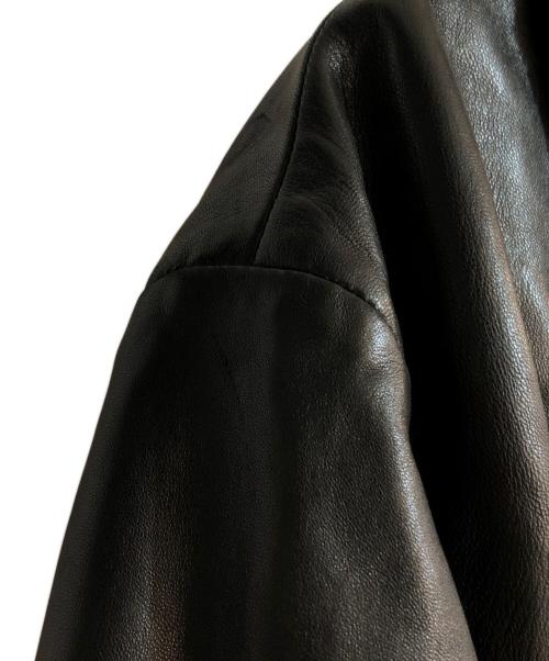 BURBERRY LONDON（バーバリーロンドン）BURBERRY LONDON (バーバリーロンドン) ノバチェックライニングラムレザーコート ブラック サイズ:Lの古着・服飾アイテム